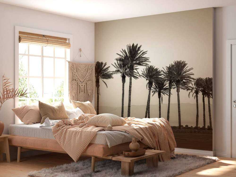 Palmiers noir et blanc