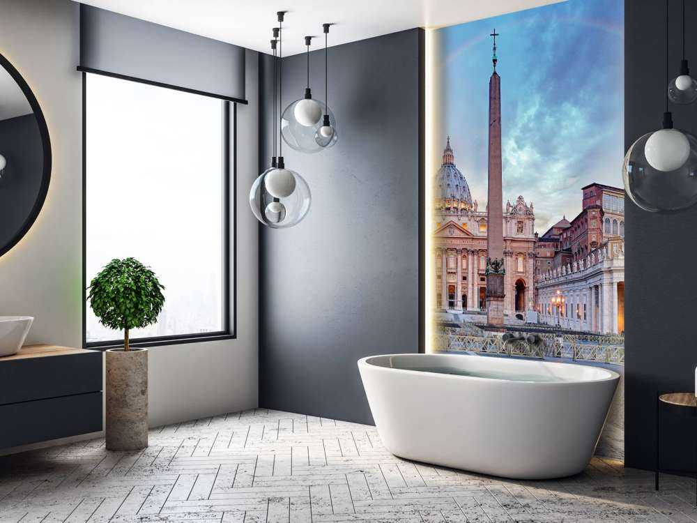 Place Saint-Pierre avec arc-en-ciel