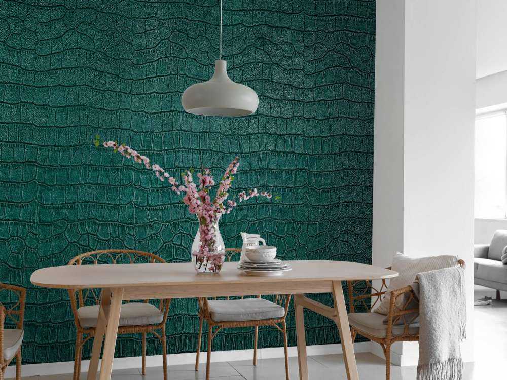 Peau de reptile en vert