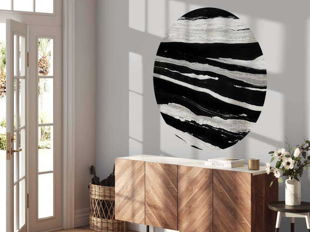 Marbre noir avec des veines blanches