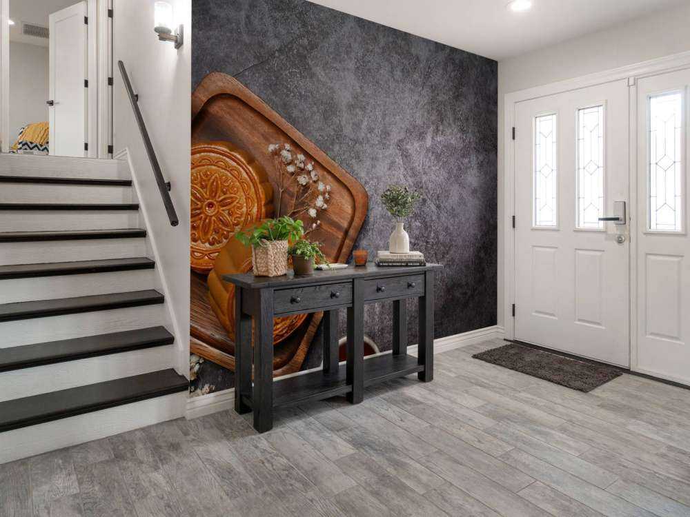 Gâteaux de lune sur un comptoir noir