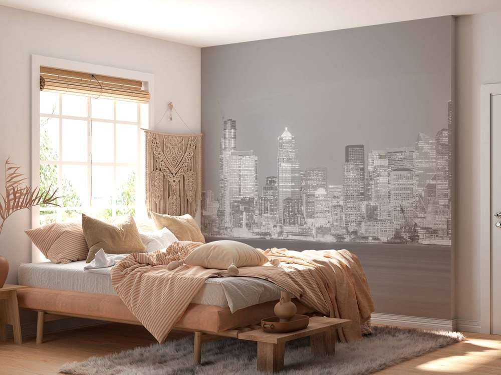 Skyline Seattle en noir et blanc