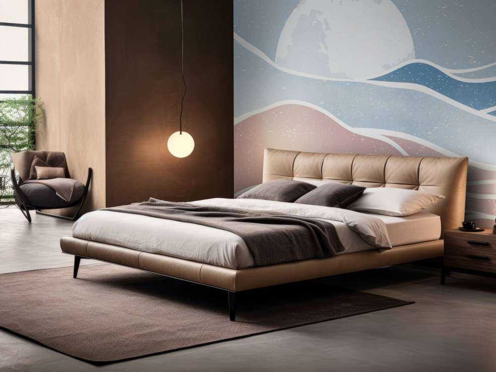 Vagues océaniques colorées avec la lune