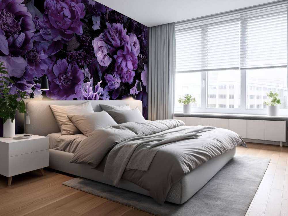opulence baroque florale riche violet