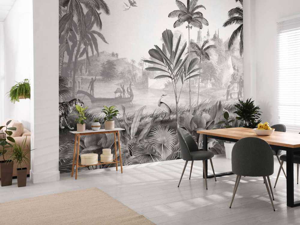 Leopard Landscape - Black and White