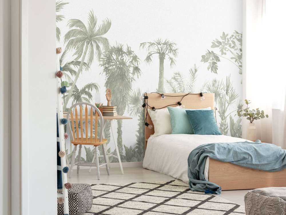 Thème de la jungle en vert d'eau