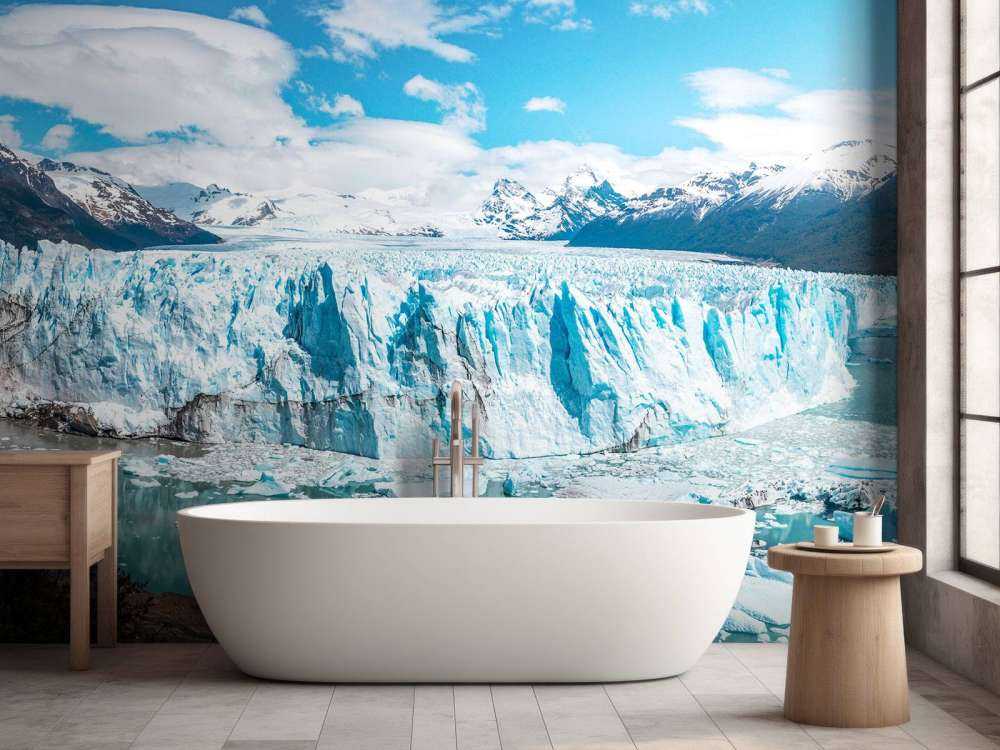 Mur de glace au lac de glacier turquoise