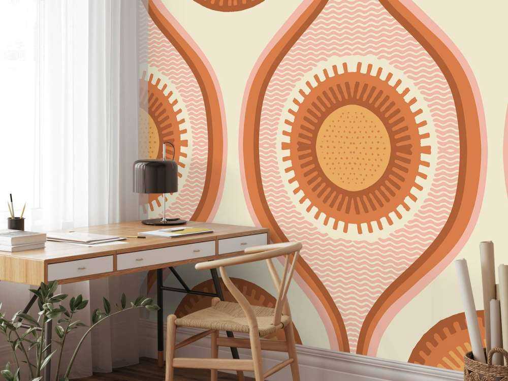 Spirales solaires chaudes de style rétro