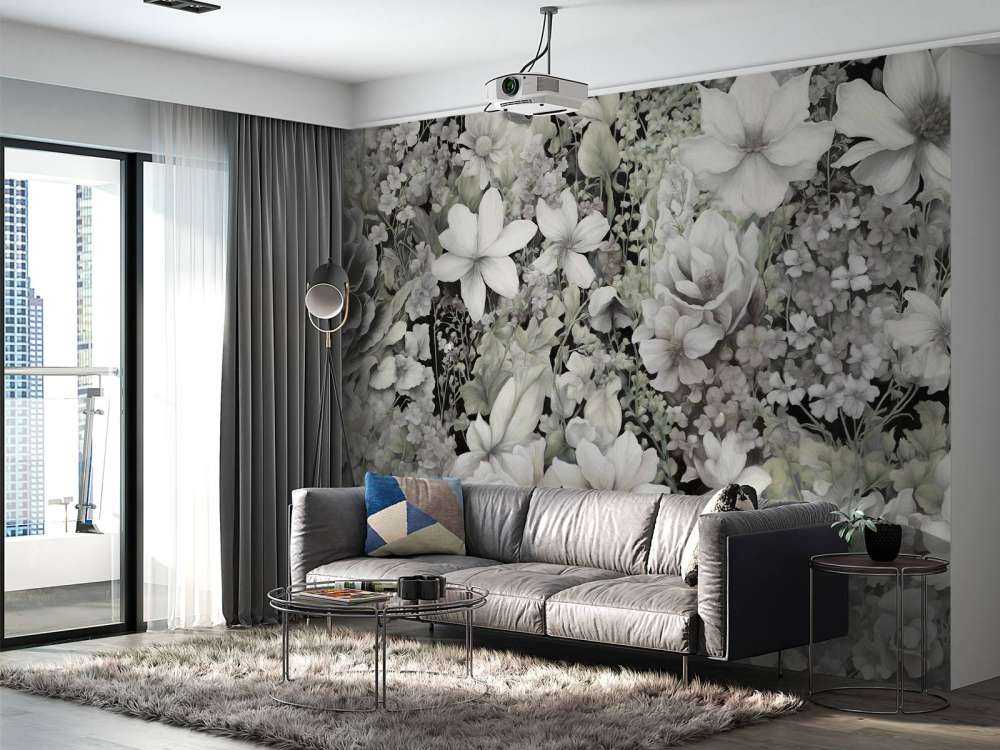 Festival des fleurs sans couture - marron clair