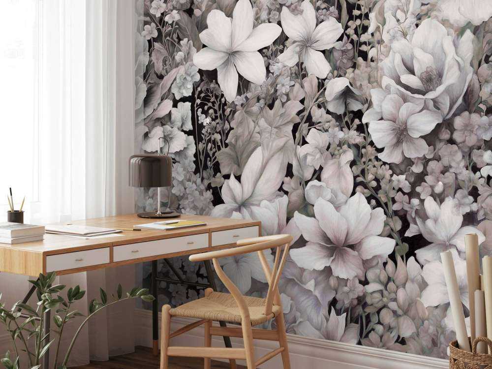 Festival de fleurs sans couture - marron