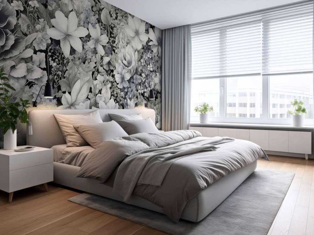 Festival de fleurs sans couture - noir