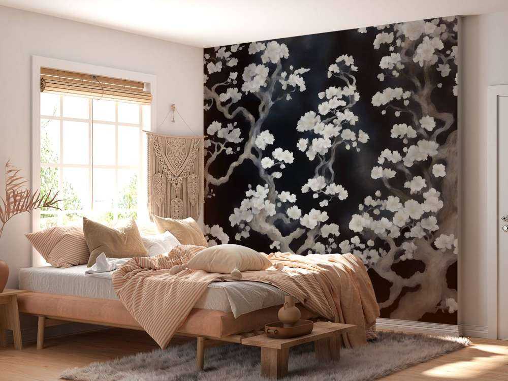 Forêt en fleurs merveilleuse - noire