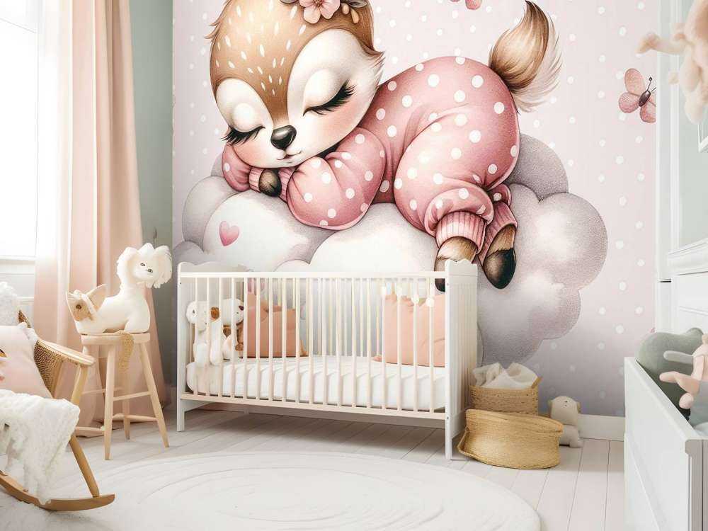 Bambi endormi sur un nuage