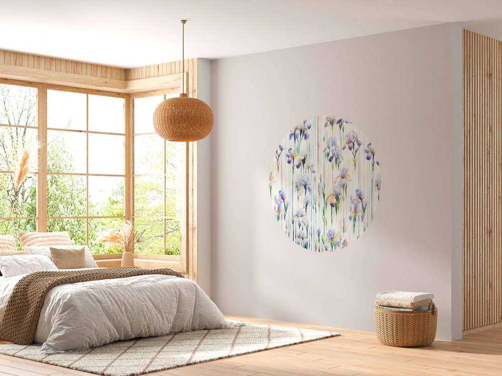 Iris et rayures pastel sans couture