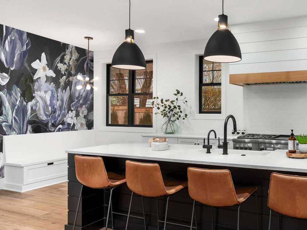 Bouquet avec des pions bleus