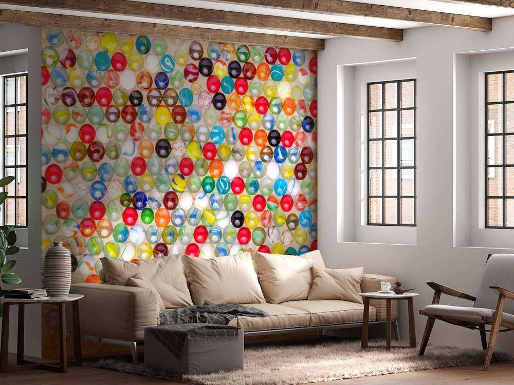 Motifs colorés de billes en verre