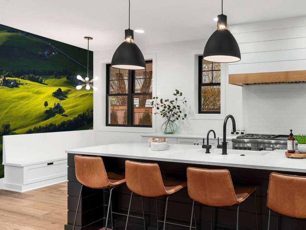 Collines vallonnées à la lumière du soir.