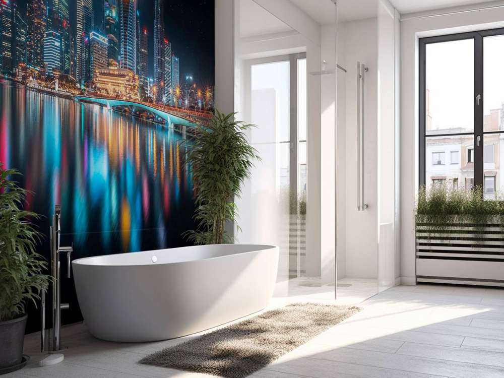 Réflexions de lumière sur la skyline moderne