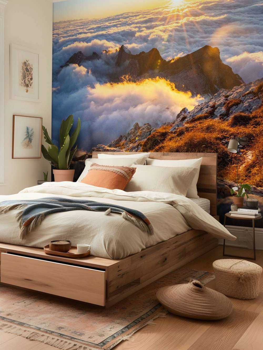 Lumière du soleil au-dessus de la mer de nuages