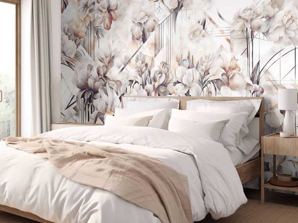 Immenses iris aquarelle sépia