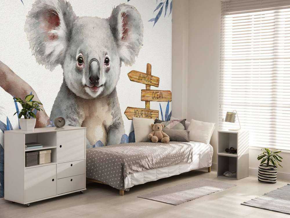 Bébé koala dans la jungle bleu