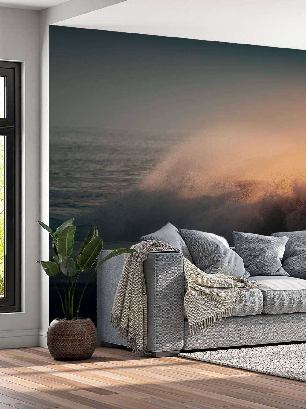 Vagues déferlantes sur la plage