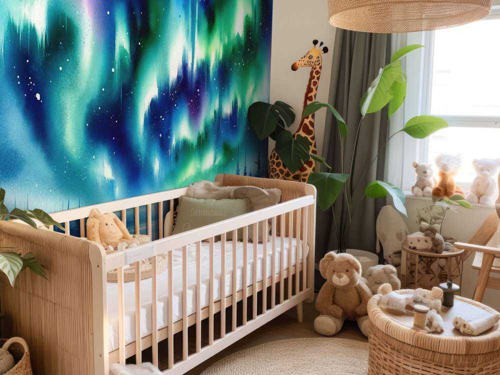 Renard arctique et aurores boréales