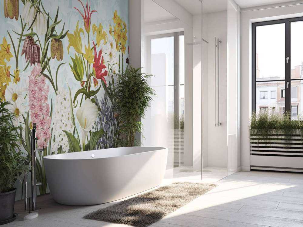 Fleurs de printemps - Douce brise aqua