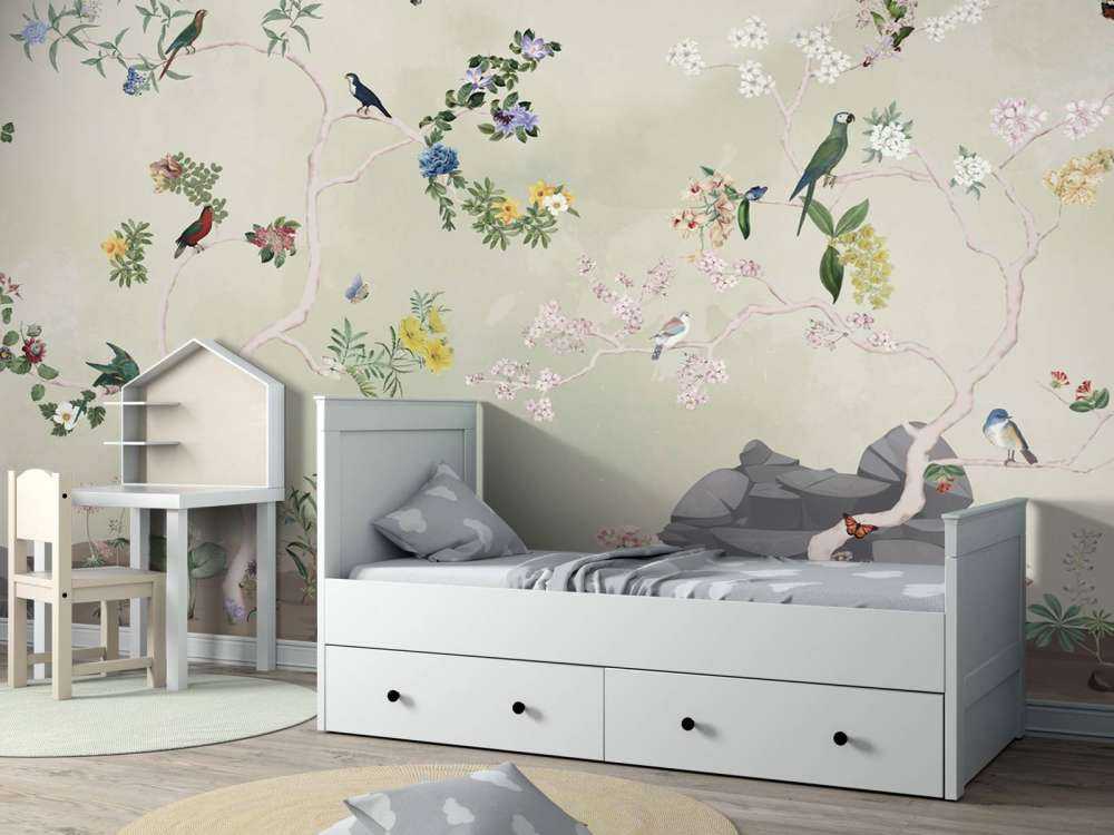 Birds in Garden Panorama 3