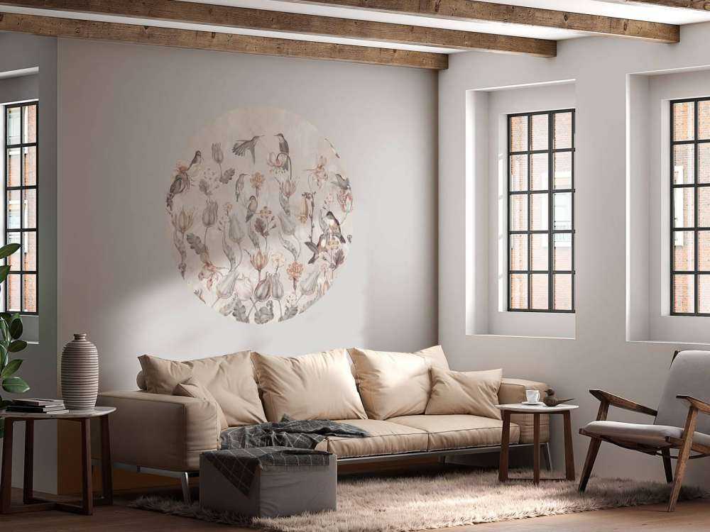 Symphonie des Colibris de Printemps - Fleur Sépia Vintage