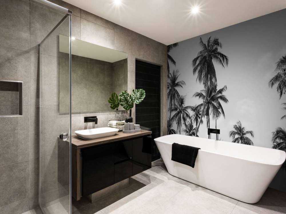 Palmiers en noir et blanc