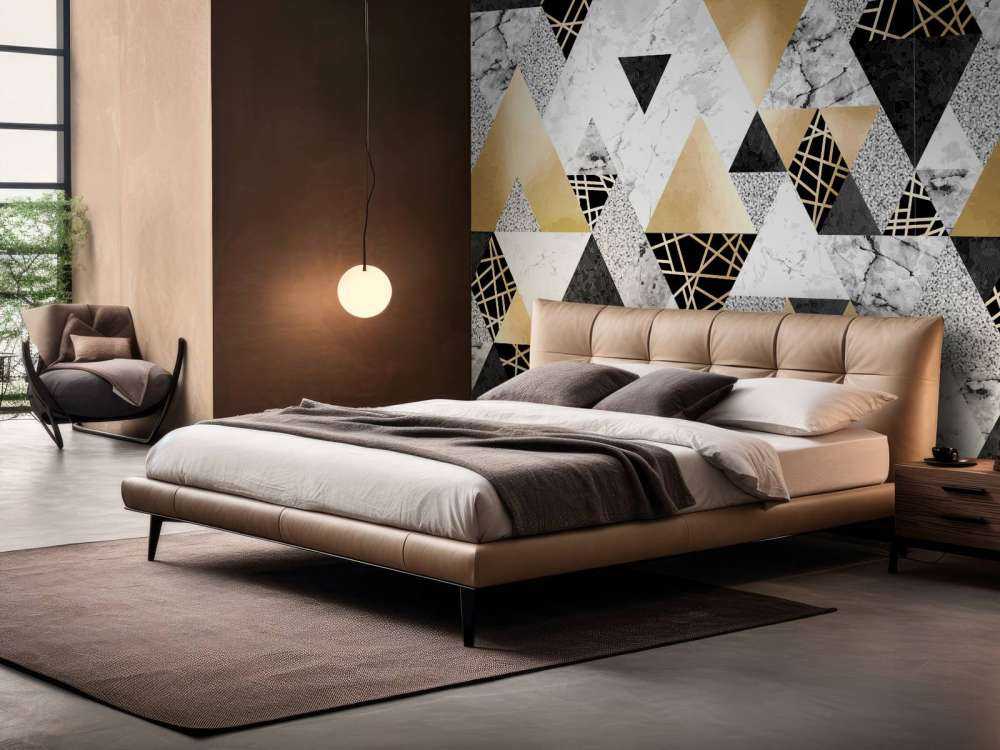 Motif Triangles de marbre avec or