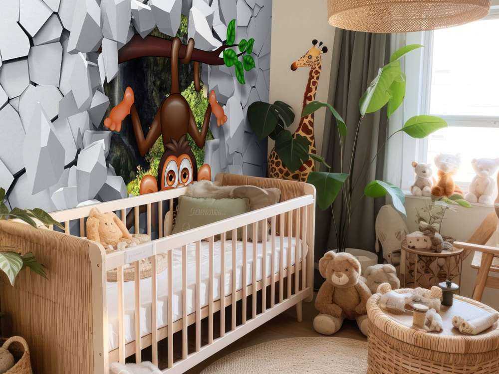 Singe amusant dans un mur