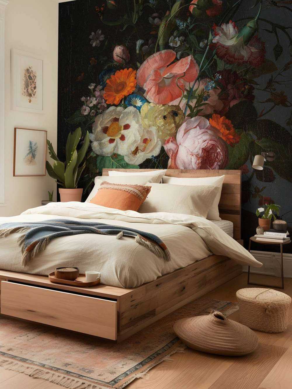 Nature morte avec des fleurs sur une table en marbre