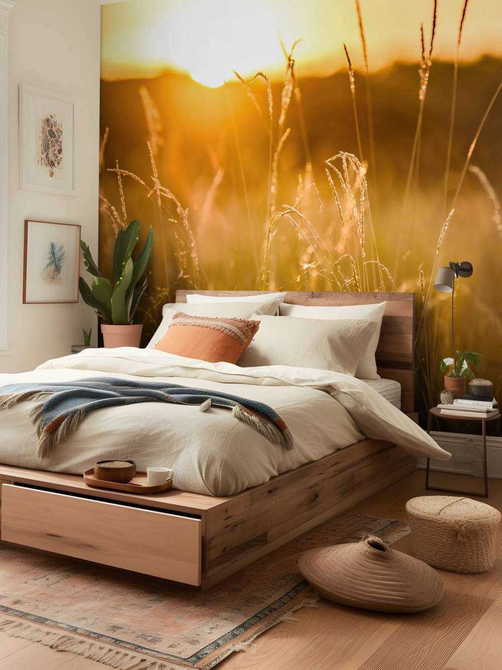 Coucher de soleil entre les grains