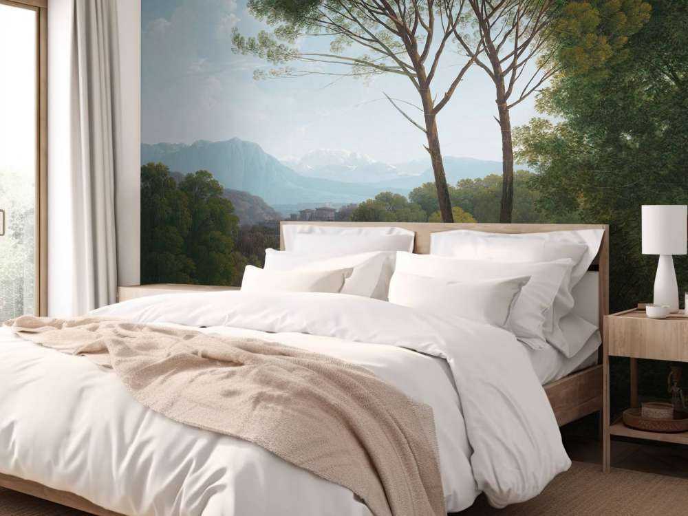 Paysage italien avec des pins