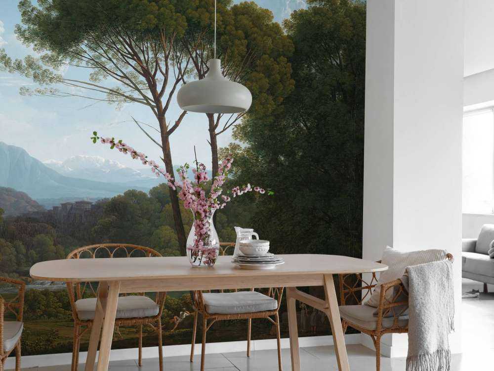 Paysage italien avec des pins