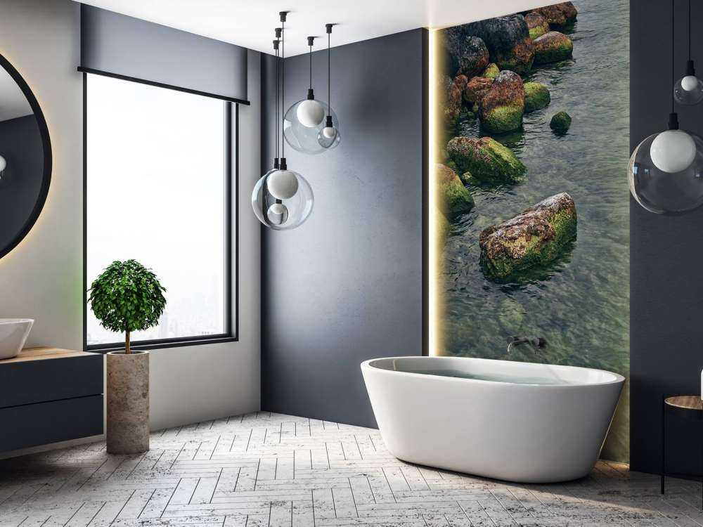 Roches au lac de montagne