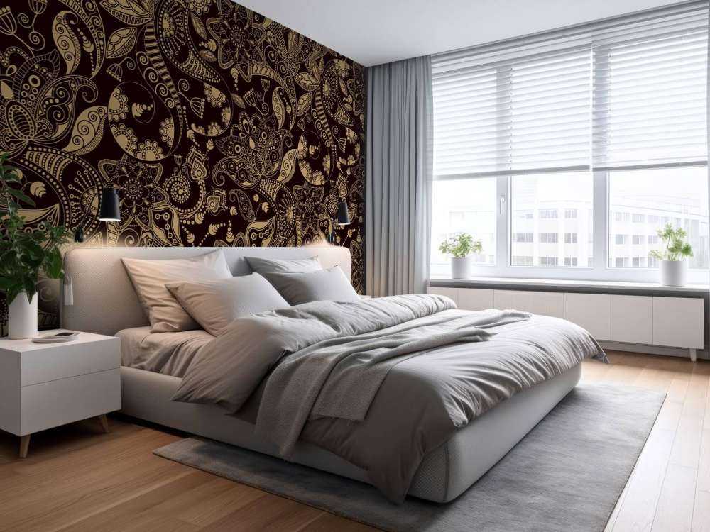 Motifs de fleurs dorées