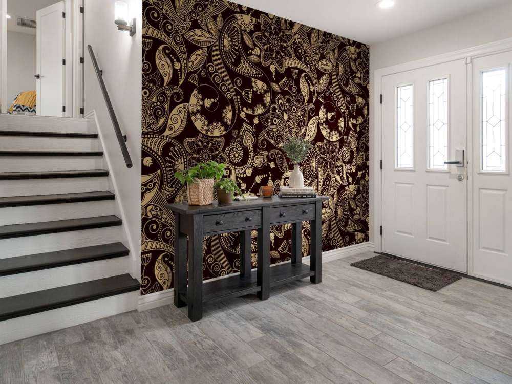 Motifs de fleurs dorées