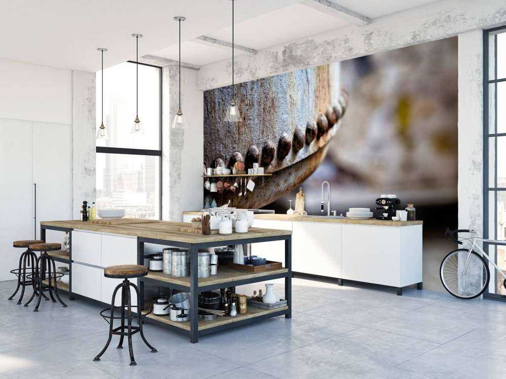 Détail d'une chaudière à vapeur rouillée