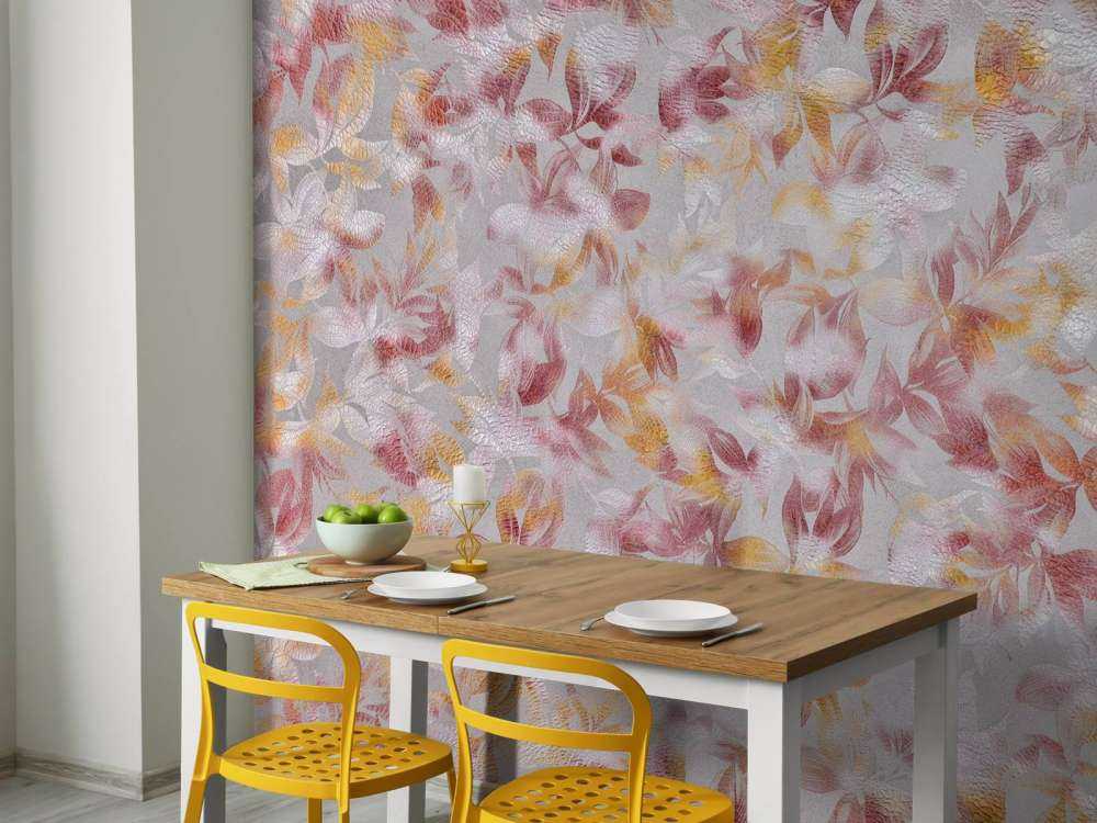 Fleurs sur fond gris