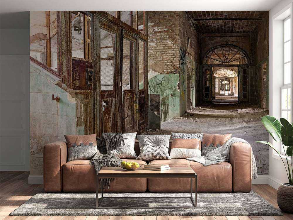 Cage d'escalier dans un bâtiment abandonné