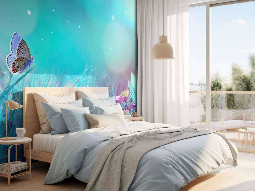 Papillon dans la rosée du matin