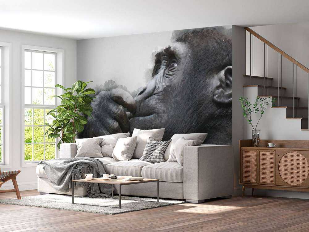 Chimpanzé à l'aquarelle