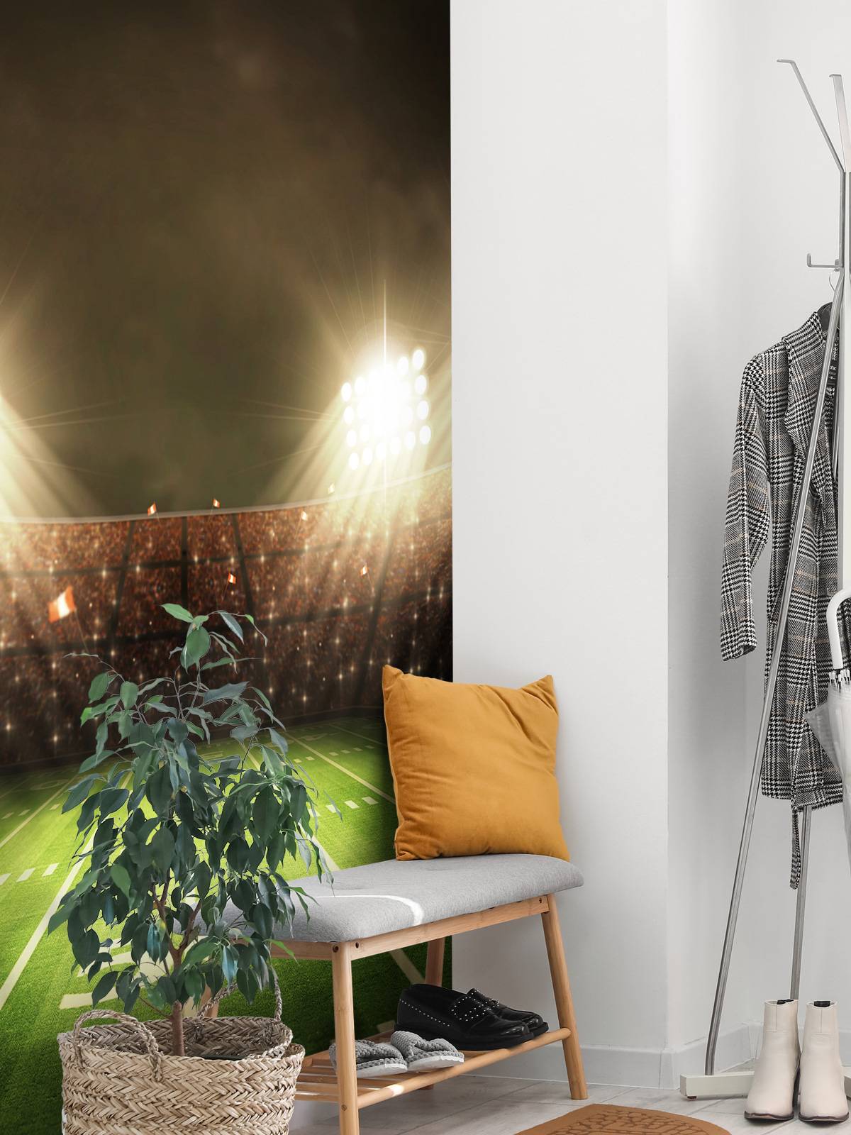 Papier Peint Mural 3D - Terrain De Foot Et Prairie - Impression Murale AJ WALL