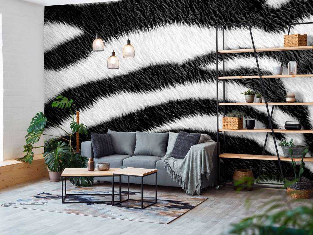 Gros plan sur le manteau zébré